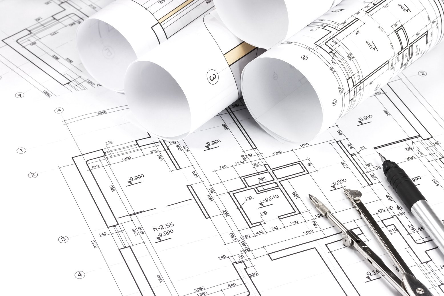 Rolled building plans